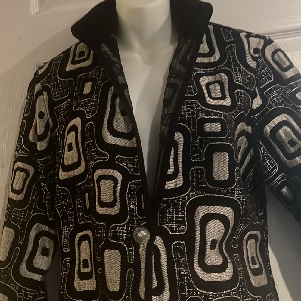 Ethnic unique black and silver jacket size M vintage - Picture 2 of 5